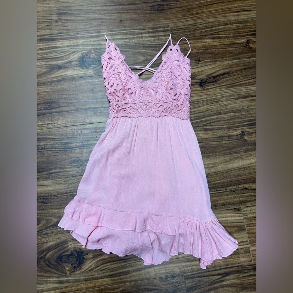 - Chelsea and Violet lace pedal pink sundress size small, new